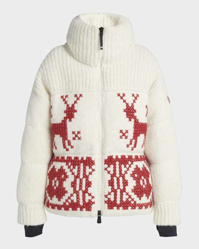 Hand-Embroidered Zip Cardigan